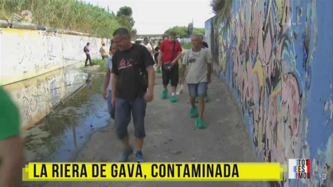 Vecinos y vecinas aparecen en TV3 para denunciar el estado de la Riera dels Canyars.