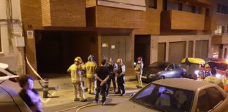 Policía y Bomberos en la zona afectada. Foto: Adreu Pérez (Facebook).