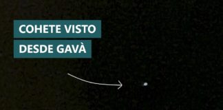 Cohete visto desde Gavà.
